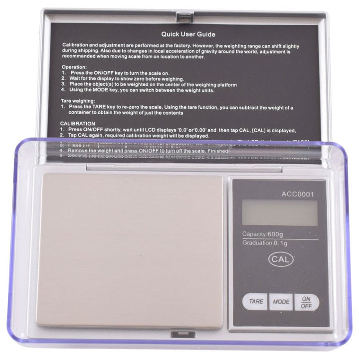 YAGUA SCALE 600 X 0.1G WITH EXTRA LARGE TRAY ACC0001 - Choose Coffee