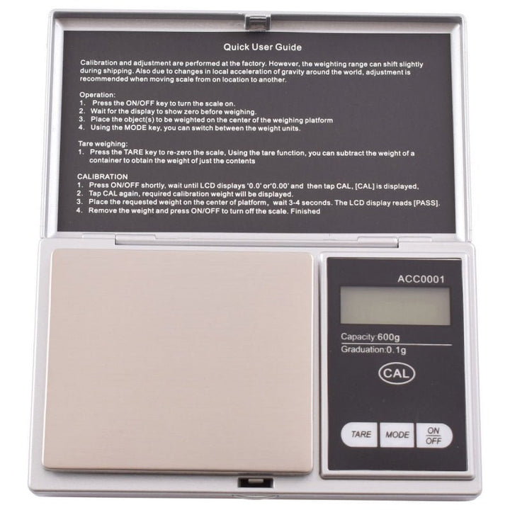 YAGUA SCALE 600 X 0.1G WITH EXTRA LARGE TRAY ACC0001 - Choose Coffee